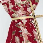 Lulus Dress Womens Small Red Heart of Marigold Red Tropical Print Wrap Maxi Photo 11
