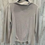 Clara Sun Woo Tan Mock Neck Ribbed Top Long Sleeve Size L Photo 0