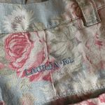 Vintage Ralph Lauren Linen Pleated Shorts Cottage Blue Floral Preppy Size 2P Photo 3