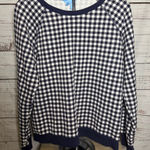 Draper James  Navy and White Checkered Sweater Photo 0