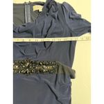 Badgley Mischka  Navy Formal Gown Beaded Empire Waist Long Sleeve 10 MOB Event Photo 15