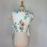 GB White Floral V-Neck Short Sleeve Blouse Photo 1