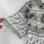 Marybelle Paisley Womens Top Sz 2X Y2K USA Boho Chiffon Flowy Festival Tie Back White Photo 2