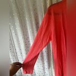 J. Jill Love 100% Linen Tangerine Sheer Lightweight Lagenlook Open Cardigan M Orange Size M Photo 3