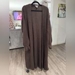 Topshop Women's Long Brown Cardigan Sweater Photo 6