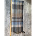 Scarf 100% Cashmere Scotland plaid Fringe Neck Wrap Neutral Tartan Unisex Photo 5