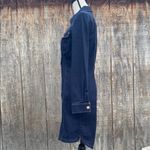 INC International Concepts Blue and Gold Sheath Dress with Notched Collar Sz 6 Photo 3