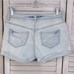 Bullhead Denim Co . "High Rise Short Short" Light Blue Jean Shorts with Rivets-3 Photo 1