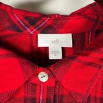 J.Jill Womens 2X Red Plaid Rayon Button Down Long Sleeve Shirt Top Photo 1