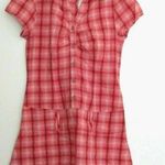 Maurice's Size 11/12 Red Pink Plaid Shirt Dress Button Front Shirtdress NWT 11 12 Photo 0