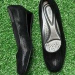 Trotters Lauren Black Suede Herringbone Pattern Women's 6.5 Wedge Heel Comfort Photo 0