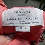 Trovata Birds of Paradis Great Pink Crushed Velvet Ruffle Trim Jumpsuit M Size M Photo 3
