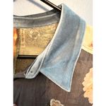 ARATTA Silent Journey For Adriana Fadded Black Floral Sheer Button Down SZ LG‎ Photo 9