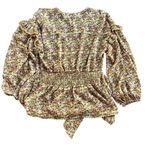 Max Studio  Yellow Floral Blouse with tie belt Photo 3