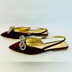 Lilly Pulitzer NEW  Purple Satin Slingback Flat with Rhinestone Bow size 7.5 Photo 6