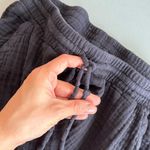 Michael Stars Wide Black Semi Sheer Crop Drawstring Waist Raw Hem Pull On Pants Photo 14