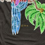 90s Vintage Hand Painted Sequin Parrot Bird Shirt Blue Sky Black One Size Size undefined Photo 1