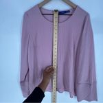 Apt. 9 APT.‎ 9 Pink Metallic Striped Crepe Chiffon High Low Long Sleeve Women's Top M Photo 7