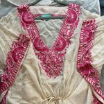 Taj by Sabrina Crippa silk beaded sequin gorgeous medium M tunic top cover swim Pink Photo 1