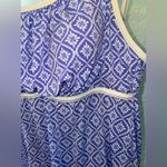 Catalina  Womens sz L Tankini Blue Trellis Adjustable Strap Swim Suit Photo 4