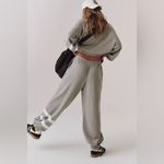 NWT Free People Movement All Star Logo Pants In Heather Gray White Combo Size XL Photo 2