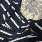 EXPRESS White and Navy Bodycon Midi Dress Photo 2