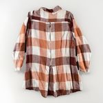 Soft Surroundings  Plaid Linen Blend Button Shirt‎ Top Size Small Zip Back Fall Photo 7