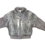 Vintage 80s Fur Suede Coat Vest Convertible Gray Rabbit Outerwear Jacket France Size M Photo 1