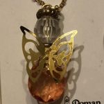 Vintage Roman July Birthstone Angel Pendant Necklace Gold Photo 3