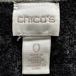 Chico's  Icy Elsa Cardigan Jacquard Patten Mid Length 100% Wool White Silver 0 S Photo 2