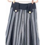 New NWT Rising International S Wide Leg High Rise Pants Cropped Striped Pleated Blue Photo 1