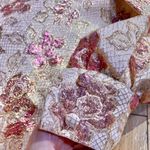 Handmade Vtg 60s 70s Maxi Hostess Dress Gown Pink Gold Floral Holiday Brocade Formal L Photo 4