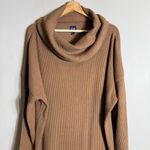 Gap  Ribbed Cowl Neck Sweater Mini Dress Women's Large Brazen Brown Cozy Knit Photo 6
