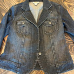 Talbots Denim Blazer Women 6 Dark Wash Jacket Y2K VTG Coquette Feminine Career Photo 0