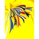 Bob Mackie Wearable Art Yellow Embroidered Shirt Vintage Button Down Retro Chic Size M Photo 9