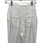 Ci Sono Smocked Waist Linen Blend Pants White Women’s Large Photo 4