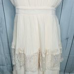 Just Me NWT  Women's Pink Lace Ruffle Tiered Boho Sleeveless Pleated Dress Size M Photo 2