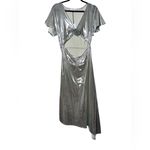 We Wore What NWT  Asymmetrical Silver Cut-out Dress - large Photo 2