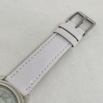 Women wrist watch Quartz analog silver tone 37mm round mother pearl running Photo 2