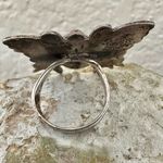 Vintage Taxco Sterling Silver Butterfly Ring w/ Tiger’s Eye – Signed JSS Photo 4