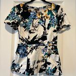 Jaanuu Garden Party Peplum Scrub Top Photo 0