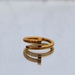 Titanium Steel Gold Plated Nail Ring Minimal Gift Photo 8