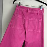 ZARA Marine Straight Bright Pink Jeans Sz 2 High Rise Flare Raw Hem Photo 11