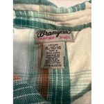 Wrangler  Wrancher Shirt Women's Sz XL Plaid‎ Teal Long Sleeve Pearl Snap Western Photo 4