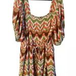 Ashley Stewart Women's Square Neck Printed Gauze Dress Size 18/20 Oversized Photo 3