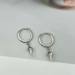 Star Dangle Drop Earrings for Men Women,Punk Hip Hop Earrings Silver Photo 1