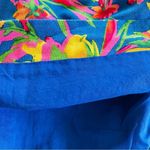 J.Crew  Linen Blend Tropical Floral Sidewalk Blue Pink Green Skirt Size 6 Photo 5