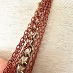 Gold tone orange multi strand chain necklace Photo 1