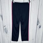 Adidas Jersey Track Pants Womens Sz L (32x30) Black Pink Active Sport Gym Photo 4
