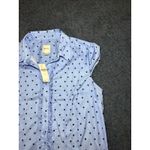 Anthropologie Maeve Cap Sleeve Button Front Romper Size large Blue Photo 11